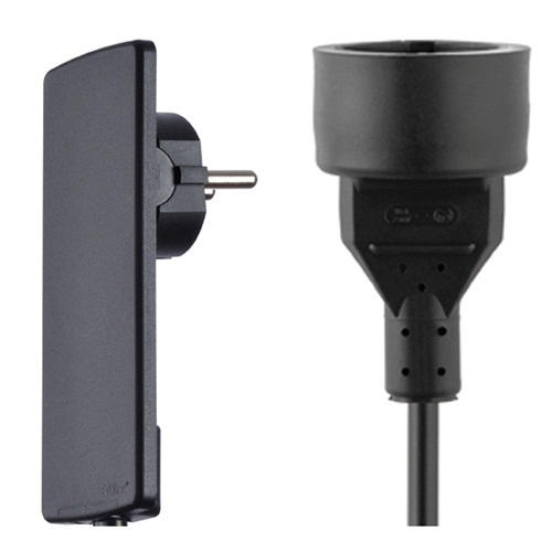 Featured image for “EVOline Plug with socket coupling / Black / 150 cm”