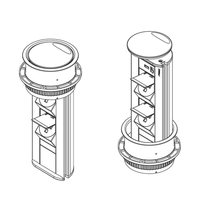 EVOline Port - drawing pop up socket - USA-UL-Type B version - EVOlineStore