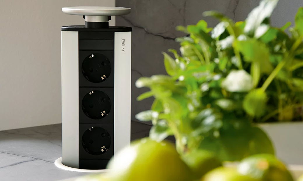 EVOline Port - popup tower - VDE 3 sockets - EVOlineStore