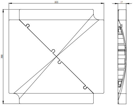 EVOline Bridge kabelgoot / vloergoot / kabelbrug kruis module-1632