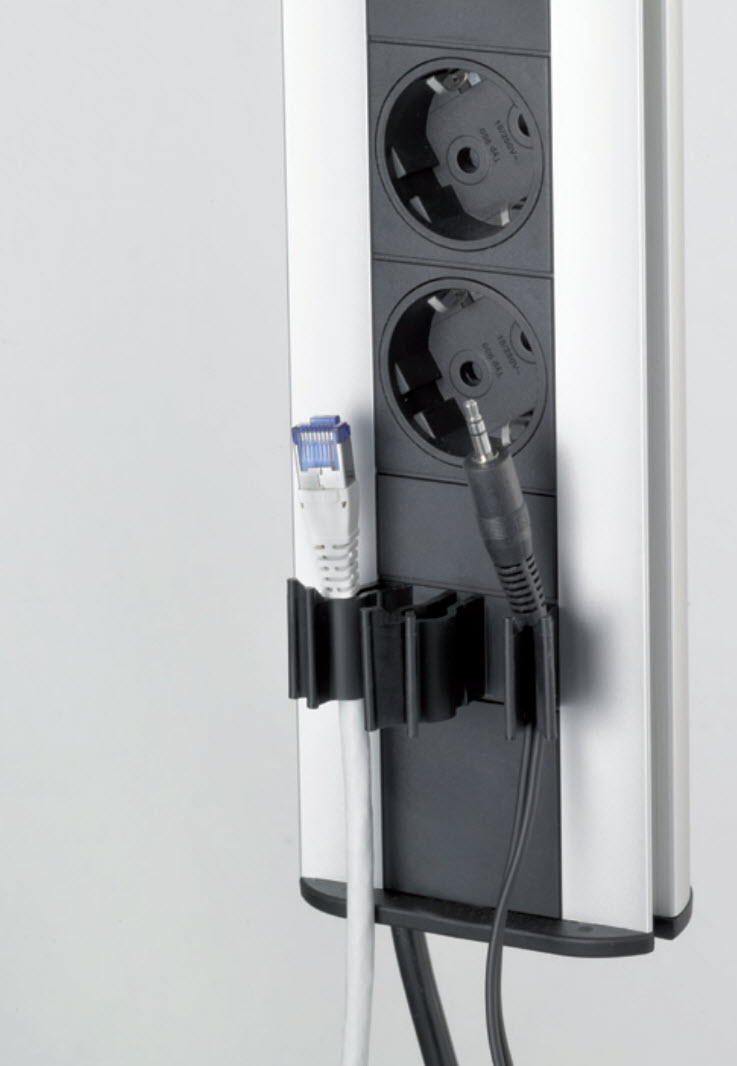 EVOline Port Cable Guide / Silver / 1x pop up socket-3094
