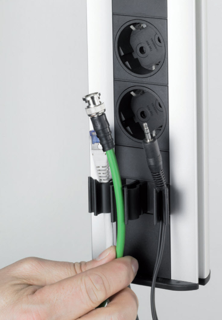 EVOline Port Cable Guide / Silver / 1x pop up socket-3095