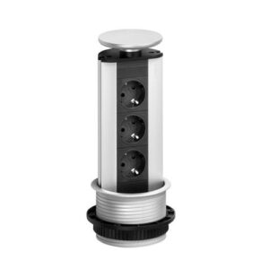 EVOline Port / Stainless steel / blue nightlight LED / 3x popup socket-0