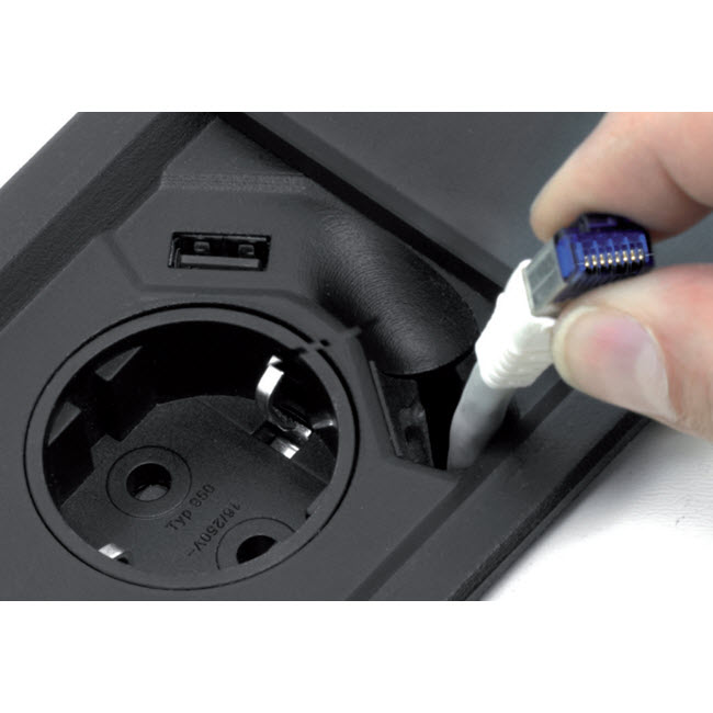EVOline Square 80 / 1x power socket / 1x USB charger / White-2652