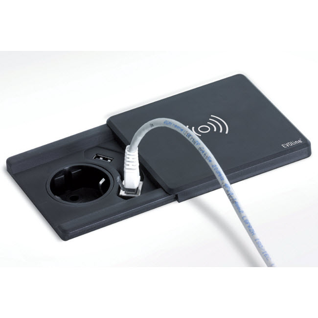 EVOline Square 80 / 1x power socket / 1x USB charger / White-2653