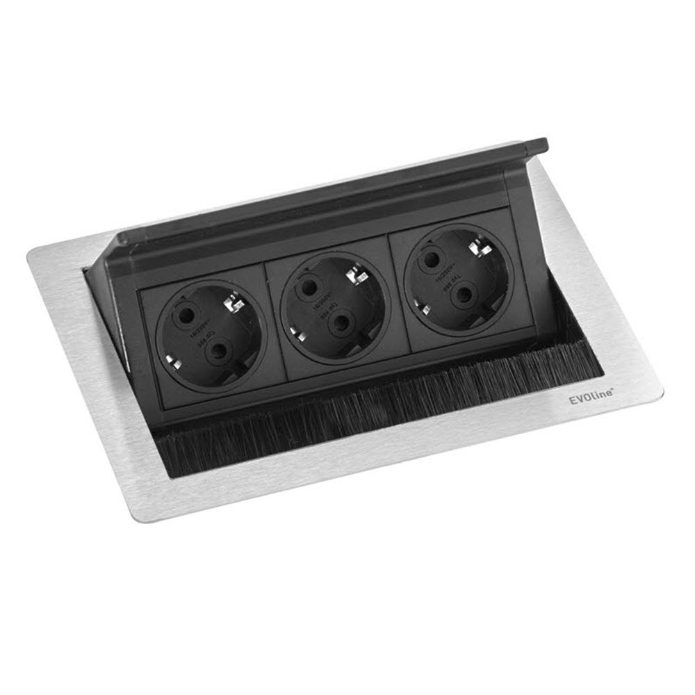 Featured image for “EVOline Fliptop Push S / Netbox 3x power / stainless steel”