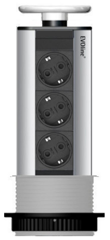 EVOline Port / White / 3x pop up socket-2960