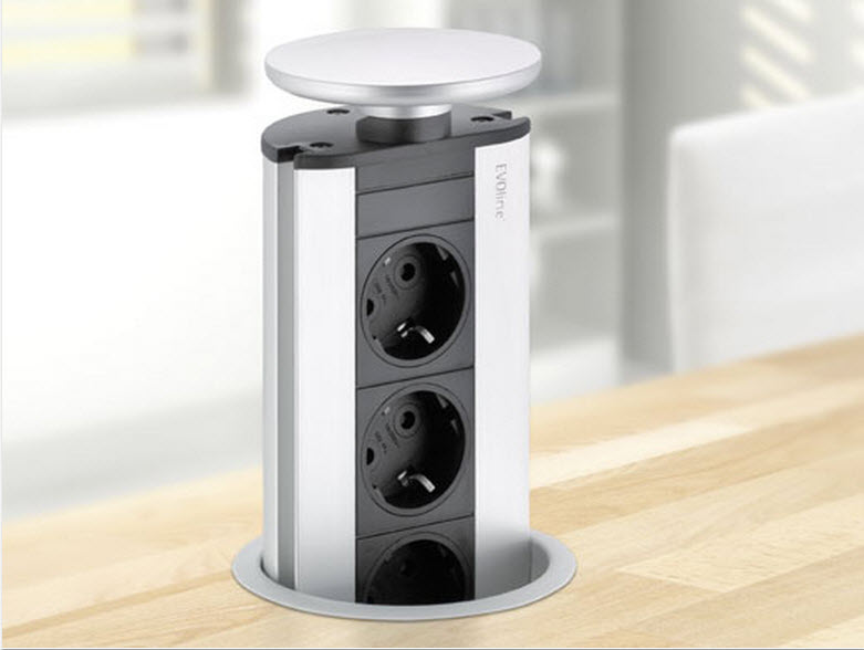 EVOline Port / White / 3x pop up socket-2949