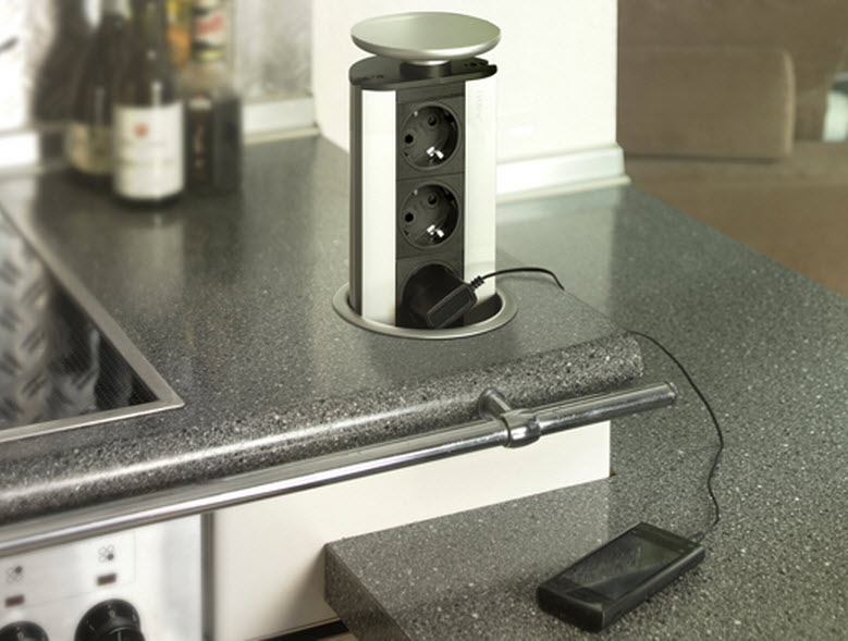 EVOline Port / White / 3x pop up socket-2945