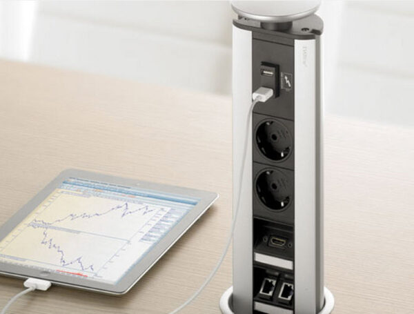 EVOline Port / White / 3x pop up socket-2946
