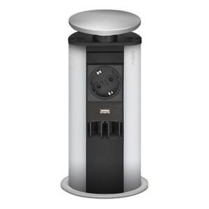 EVOline Port Cable Guide / Silver / 1x socket / 1x USB-0