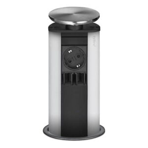 EVOline Port Cable Guide / stainless steel / 1x pop up socket-0