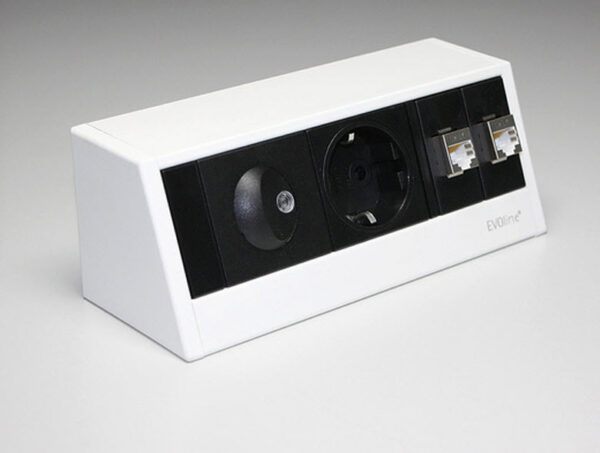 EVOline R-Dock Multimedia / 3x socket / 1x HDMI / 1x VGA / Sides Black-3160