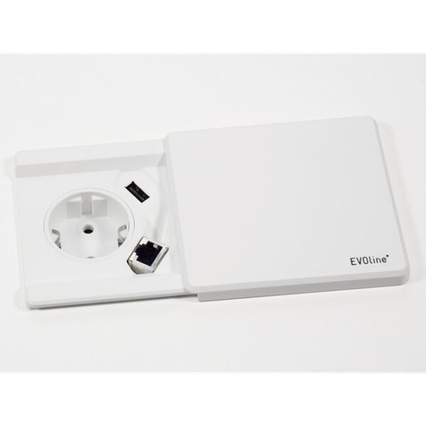 EVOline Square 80 with Qi charger / 1x power / 1x USB charger / White-0