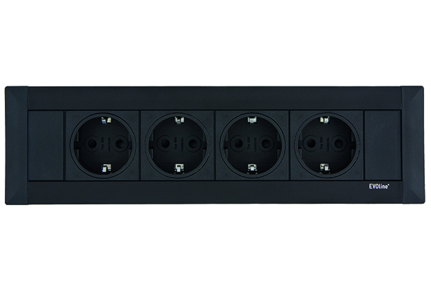 EVOline FrameDock SMALL / black anodised / 3x power socket-3330