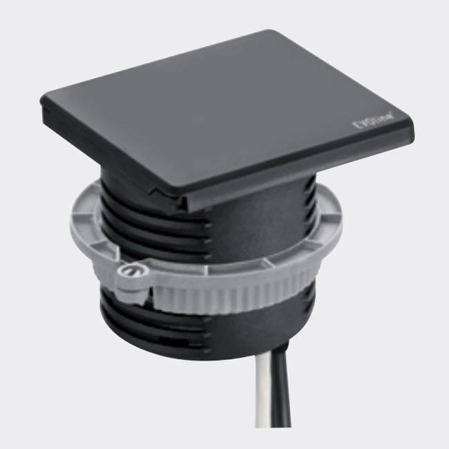EVOline Square80/ 1x Qi/ 1x power/ 1x USB charger/ 1x RJ45 cable/ Black-3351