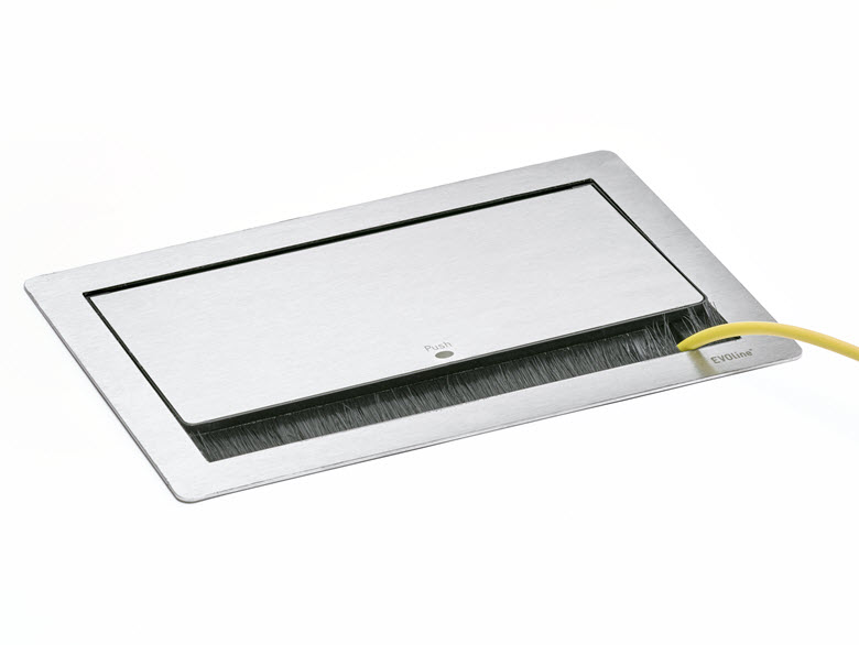 EVOline Fliptop Push M / Netbox 4x power socket / White painted-3483