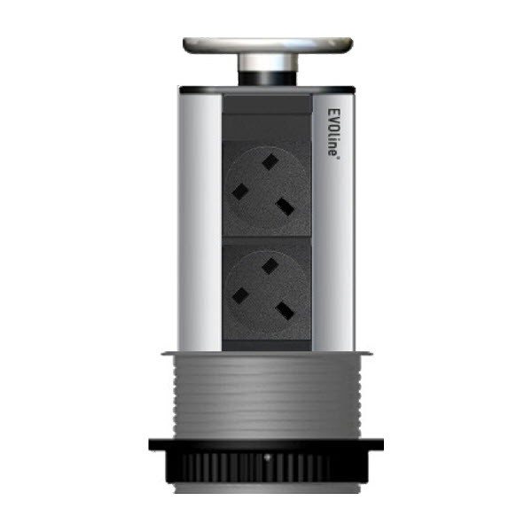 Featured image for “EVOline Port / Silver / 2x pop up socket (UK style)”
