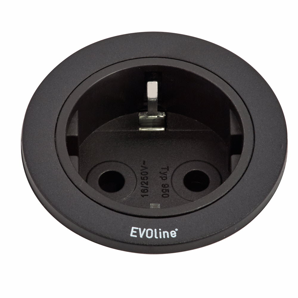 Featured image for “EVOline One / 1x power socket / cover ring / Black”