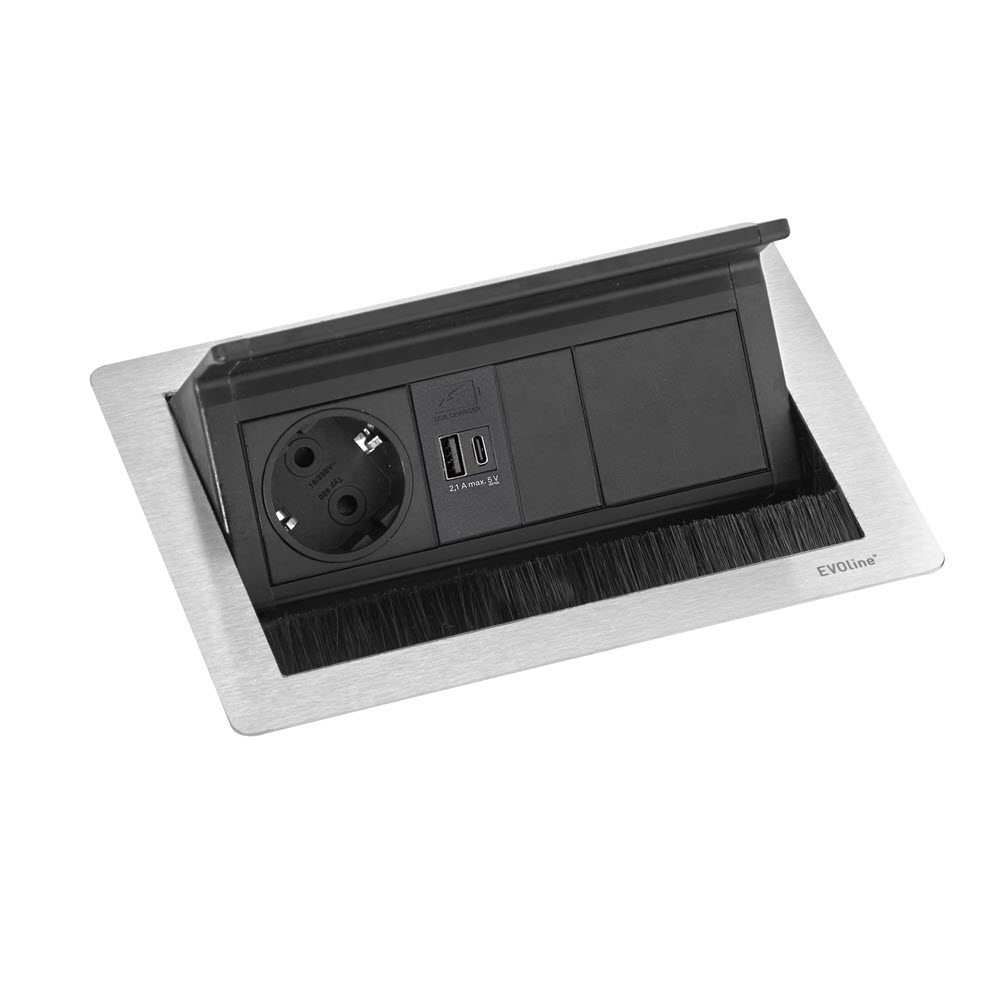Featured image for “EVOline Fliptop Push S-1-U-1 / Power / USB charger / Free Space”