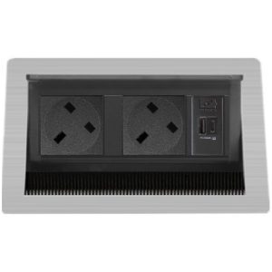 EVOline Fliptop Push S 2x UK power sockets, Double USB charger Type-AC - EVOlineStore