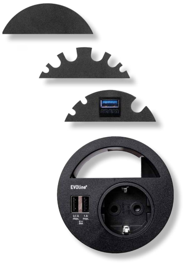 EVOline Circle80 + modules - black - EVOlineStore