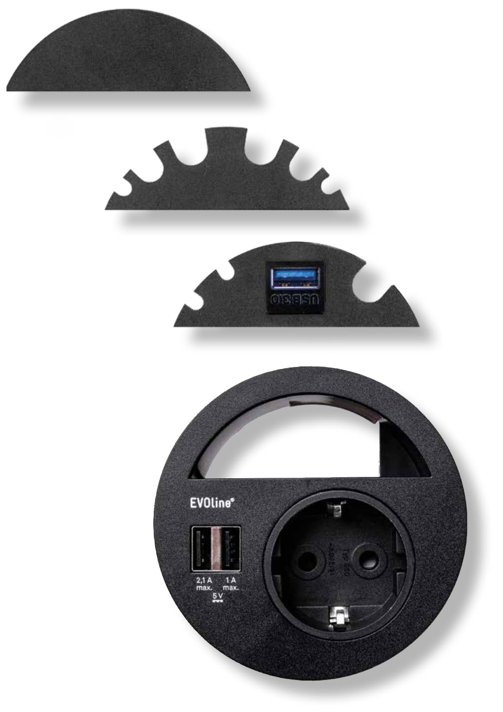 EVOline Circle80 + modules - black - EVOlineStore