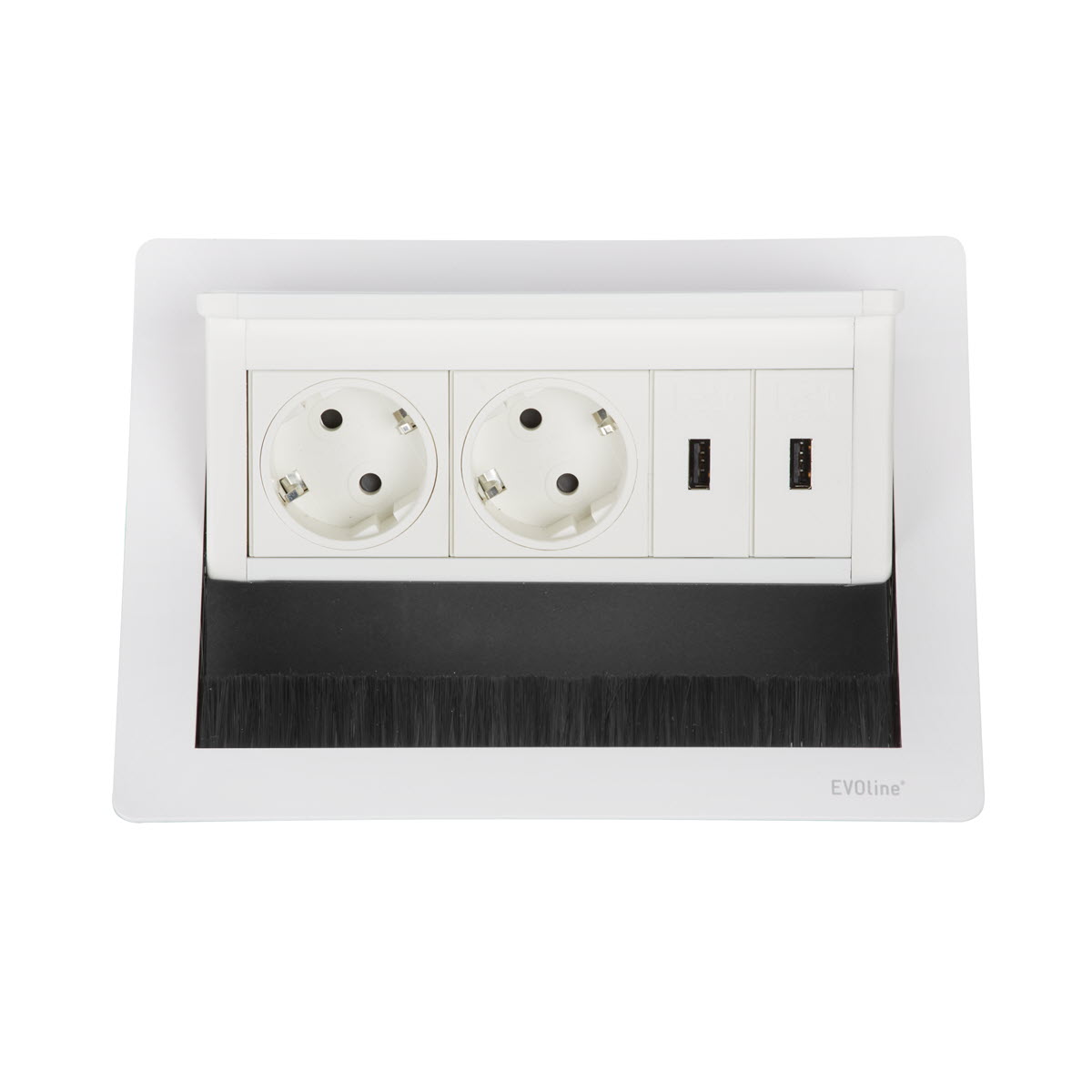 EVOline Fliptop - 2x power - 2x USB charger - Full White