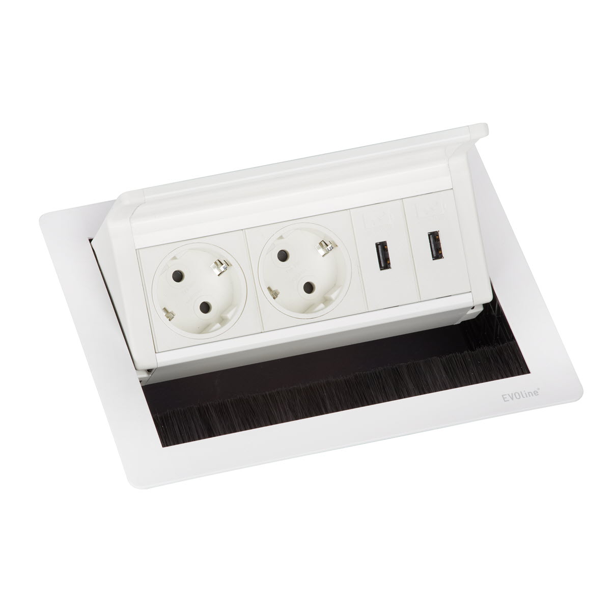Featured image for “EVOline Fliptop Push S / 2x power / 2x USB Full White”