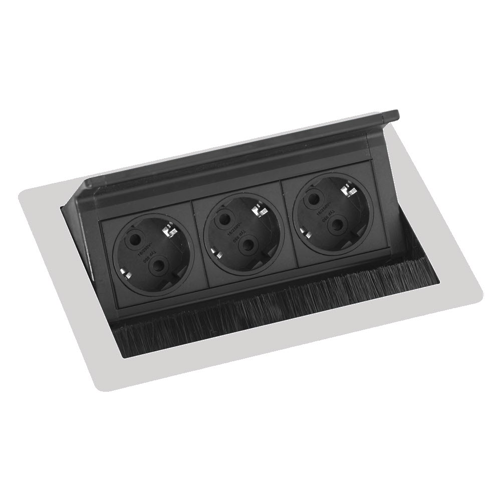 Featured image for “EVOline Fliptop Push S / Netbox 3x power socket / Subtle Grey painted”