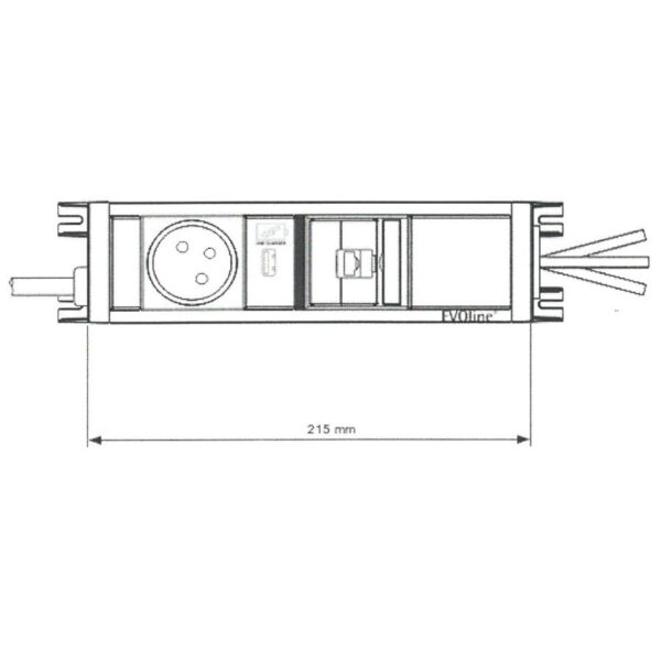 EVOline U-Dock (BF) 1x power 1x USB charger 1x RJ45 size - EVOlineStore