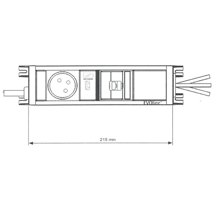 EVOline U-Dock (BF) 1x power 1x USB charger 1x RJ45 size - EVOlineStore