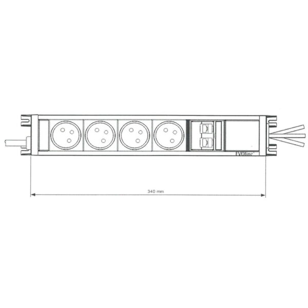 EVOline U-Dock (BF) 4x power 2x RJ45 size - EVOlineStore
