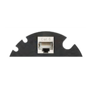 EVOline Circle80 - 3fold cable guide + RJ45 - Black - EVOlineStore