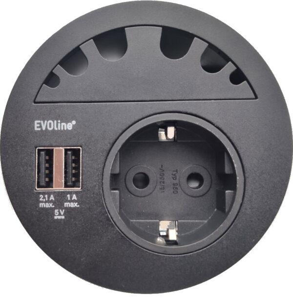 EVOline Circle80 - 6fold cable guide - Black - EVOlineStore