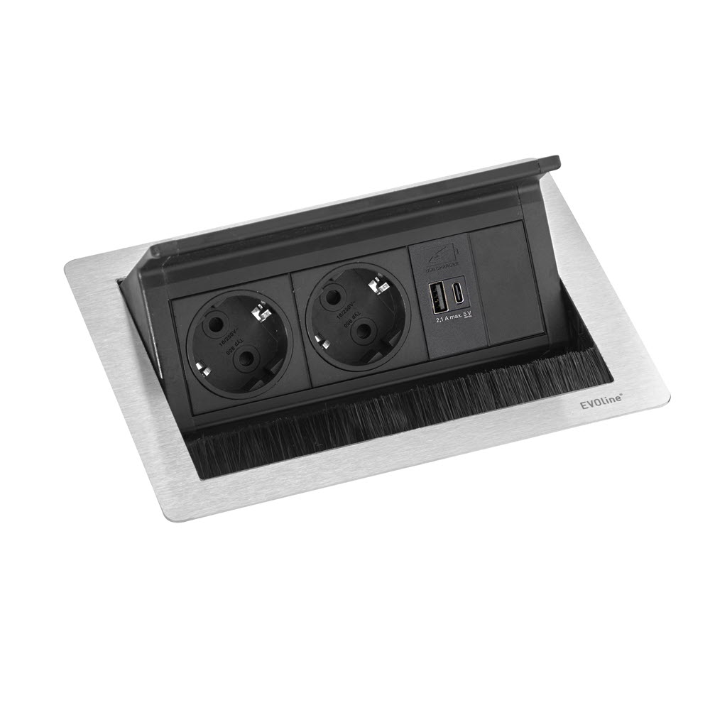Featured image for “EVOline Fliptop Push S / 2x power / 1x Double USB”