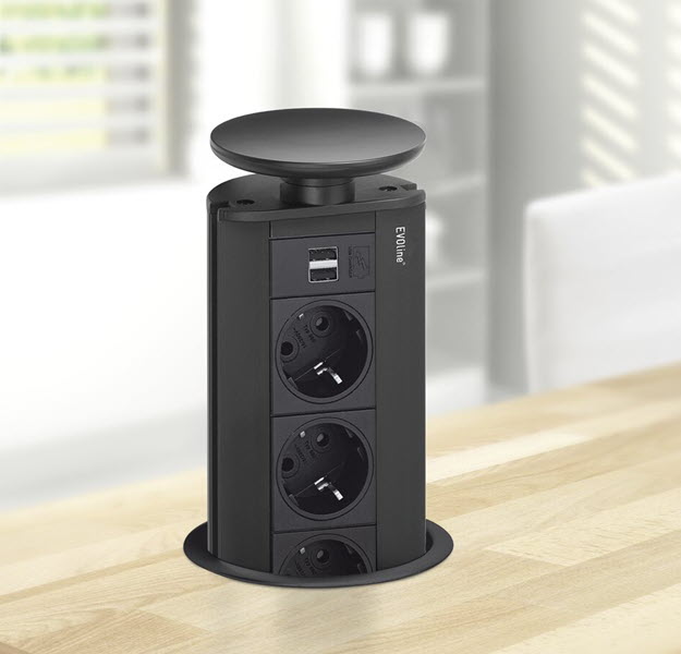 EVOline Port Black double charger