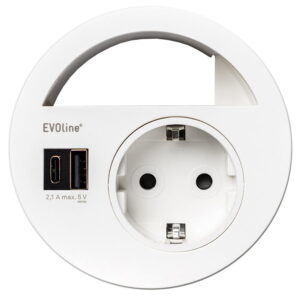 EVOline Circle80 - VDE white - USB-AC - EVOlineStore