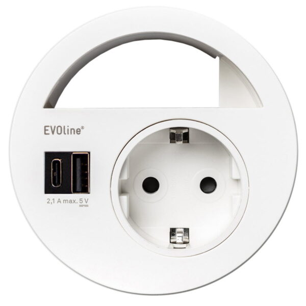 EVOline Circle80 - VDE white - USB-AC - EVOlineStore