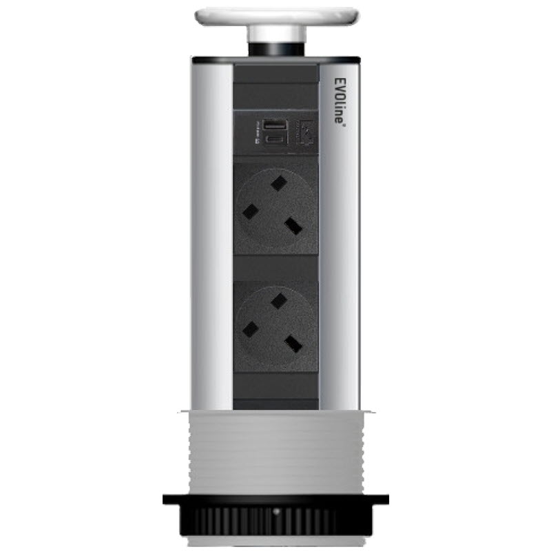 Featured image for “EVOline Port double USB Charger Type-AC / Silver / 2x socket / (UK style)”